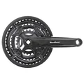 PEDALIER VTT SUNRACE 7/8V. M2C ACIER NOIR 170mm 42-34-24 AVEC PARE CHAINE FUME - BOITIER 118mm (MONTAGE ATELIER)