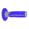 REVETEMENT POIGNEE PROGRIP MOTO OFF ROAD 801 DOUBLE DENSITE BASE GRIS/BLEU CLOSED END 115mm (CROSS/MX) (PAIRE)