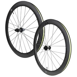 ROUES ROUTE DISQUE 700 MICHE SWR EVO 50 CENTERLOCK CARBONE NOIR CASSETTE SHIMANO HG 12V AXE TRAVERSANT 12/100 ET 12/142 (PAIRE) - TUBELESS READY
