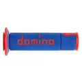 REVETEMENT POIGNEE DOMINO MOTO ON ROAD A450 BLEU/ROUGE OPEN END 120-125mm (PAIRE)