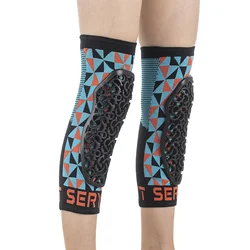 PROTECTION GENOUILLERES VTT SERYT ENFANT / JUNIOR FLOW ARLECCHINO ANTIBACTERIEN, ANTIDERAPANTE, SANS COUTURE BLEU/VERT S/M (VENDU A LA PAIRE) 300 g -CE EN 1621.1 NIVEAU 1