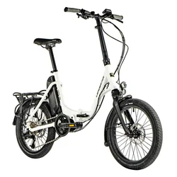 VELO ELECTRIQUE/VAE PLIANT CITY 20 LEADER FOX HARLAN MIXTE BLANC 8V MOTEUR CENTRAL BAFANG M300 36V 80Nm BATTERIE 14Ah