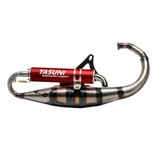 POT SCOOT YASUNI R VERNI POUR MBK 50 BOOSTER, STUNT/YAMAHA 50 BWS, SLIDER  (SILENCIEUX ROUGE)  -TUB307R-