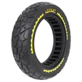 PNEU TROTTINETTE PLEIN CROSS 10 X 2.50/B44 NOIR LISERET JAUNE ULTRALEGER (LARGEUR INTERIEUR 46mm)