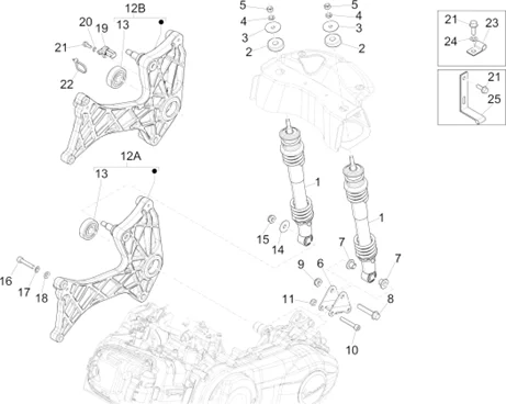 Suspension arrière - Amortisseur/s