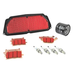 KIT ENTRETIEN MOTO ADAPTABLE HONDA 650 CB R 2019>, CBR R 2019> PLAQUETTE METAL FRITTE (PACK 9 PIECES) -SELECTION P2R PREMIUM