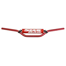 GUIDON MOTO CROSS STAR BAR  MX/ENDURO ALU 2014 T6 DIAM 22,2mm L800mm H86mm ROUGE AVEC BARRE DE RENFORT/MOUSSE ROUGE