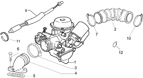 Carburateur complet - Raccord d'admission