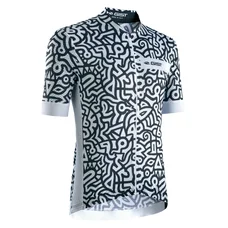 MAILLOT GIST HOMME PAINT MANCHES COURTES ZIP TOTAL NOIR/BLANC  M    -5344