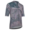 MAILLOT GIST HOMME HYPER MANCHES COURTES ZIP TOTAL BLEU/VIOLET A RAYURES XL -5347
