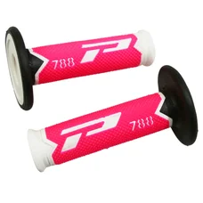 GRIP- PROGRIP OFF ROAD 788 TRIPLE DENSITY FLUO WHITE/PINK/BLACK 115mm (PAIR) (CROSS/MX)