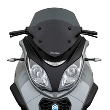 PARE-BRISE/SAUTE VENT MAXISCOOTER POUR PIAGGIO 350 MP3 2018>, 400 MP3 SPORT 2021> FUME (H 440 mm - L 410 mm)  -MALOSSI-