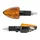CLIGNOTANT UNIVERSEL REPLAY TRIANGLE A AMPOULE BA9S ORANGE/CARBONE BRILLANT BASE COURTE (L 78mm / H 37mm / L 27mm) (HOMOLOGUE CE) (PAIRE)