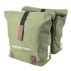 SACOCHE ARRIERE VELO DOUBLE BASIL CITY GRIS CLAIR 28/32L FIXATION VELCROS SUR PORTE BAGAGE (30x18x49cm) FERMETURE PLIANT ANTI-PLUIE