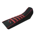HOUSSE DE SELLE 50 A BOITE KRM PRO RIDE POUR DERBI 50 SENDA X-TREME 2000>2010, X-RACE 2000>2010/GILERA 50 SMT 2003>2010 NOIR/ROUGE