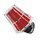 FILTRE A AIR REPLAY HEXAGONAL CHROME MOUSSE ROUGE FIXATION COUDE 45° DIAM 35/28