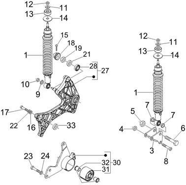 Suspension arrière - Amortisseur/s