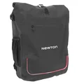 SACOCHE ARRIERE LATERALE SAC A DOS VELO NEWTON A LED ROUGE 22L NOIR POCHETTE ZIP INTERIEURE AMOVIBLE (VENDU A L'UNITE) - FIXATION CROCHETS SUR PORTE BAGAGE (INCLUS CABLE USB-C)