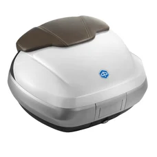 TOP-CASE 50L AVEC SUPPORT ORIGINE PIAGGIO 300-500 MP3 2014>2017 BLANC 505/A (DOSSERET MARRON)  -CM261501-
