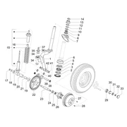 Fourche/tube direction - Ensemble butée dir.