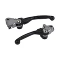 LEVIER DE FREIN/EMBRAYAGE MOTO OFF ROAD RETRACTABLE/PIVOT INCASSABLE KTM 125-150 SX 2014>2015, 125, 200 EXC 2014>2015 / HUSQVARNA 250-350-450 FC 2019>, 125-250 TC 2019> NOIR (PAIRE)  -POLISPORT-