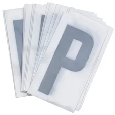 LETTRE PLAQUE PVC MOTO/SCOOTER 45mm  P  (VENDU PAR 10)