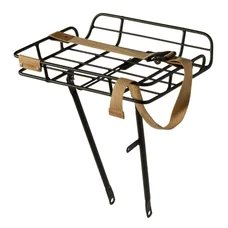 PORTE BAGAGE VELO AVANT PLATEFORME PORTLAND A TRINGLES BASIL AVEC REBORDS ALU NOIR MAT REGLABLE 28''/26" (POIDS MAXI 10KGS) (42x29x11cm)
