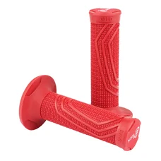 GRIP- DOMINO ORIGINAL- OFF ROAD D100 RED - CLOSED END/LOCK ON (116-125mm) (supplied with 4 rings) (PAIR))