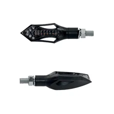 CLIGNOTANT MOTO TAAC FR14 14 LEDS FUME/NOIR (M8 / LONG 74mm / H 26mm) (PAIRE) QUALITE PREMIUM  -HOMOLOGUE ECE-