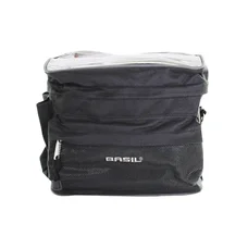 HAND BAG FOR BICYCLE - BASIL MALI 8L BLACK - FASTENING ON HANDLEBAR WITH ADJUSTABLE VELCRO TAPES