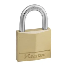 CADENAS A CLE MASTERLOCK LAITON ANSE ACIER CEMENTE LARGEUR 30mm, ANSE 16mm, DIAM 5mm (DOUBLE VERROUILLAGE)