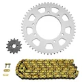 KIT CHAINE ADAPTABLE DERBI 50 SENDA DRD SM RACING 2002>2005  420  14x53  (DIAM COURONNE 102/125/8.5)  (DEMULTIPLICATION ORIGINE)  -AFAM-