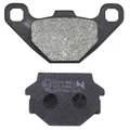 BRAKE PADS SET (2 pads) -  NEWFREN FOR PEUGEOT DJANGO 125 ALLURE-EVASION-SPORT 2014> / KYMCO 125 AGILITY 2008>2012  (L 85mm / 56mm - H 43mm / 37mm - P 8mm / 10.2mm)  (FD0073BE)  (ELITE ORGANIC)