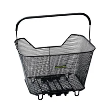 REAR BASKET- STEEL WIRE - RACKTIME BASK IT BLACK - WITH HANDLE FOR CARRIER (43x29x31 cm) - COMPATIBLE RACKTIME SNAP-IT SYSTEM