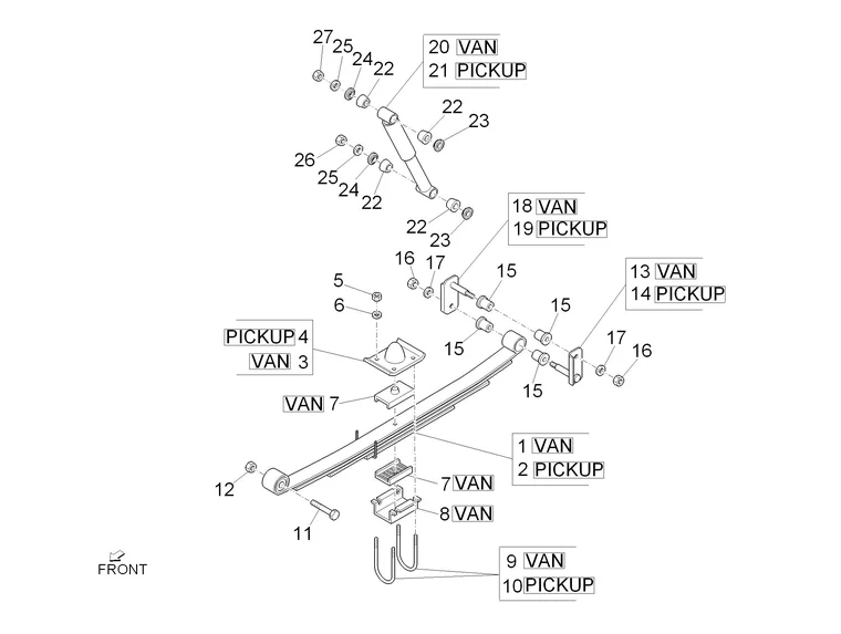 Suspension arrière - Amortisseur/s 