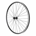 ROUE VTC 700X35 M240 AVANT ALU NOIRE RENFORCE MOYEU MICHE MAGNUM NOIR BLOCAGE SPECIAL LOUEUR (JANTE DOUBLE PAROI AVEC OEILLETS-RAYONNAGE INOX) JANTE 19C 32 RAYONS