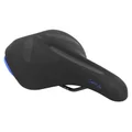 SELLE NEWTON CITY COMFORT LINE LARGE NOIR/BLEU 266x208mm RAIL ACIER NOIR