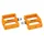 PEDALE VTT PLATEFORME DESCENTE / BMX SWITCH JUMP RESINE ORANGE FILETAGE 9/16 AVEC PICOTS ARGENT (PAIRE)