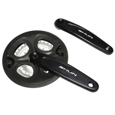 PEDALIER VTT P2R 7/8V. ALU NOIR BLACK-X 170mm 42-34-24 (BOITIER 113mm) AVEC PARE CHAINE