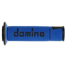 REVETEMENT POIGNEE DOMINO MOTO ON ROAD A450 BLEU/NOIR OPEN END 120-125mm (PAIRE)