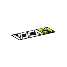 AUTOCOLLANT/STICKER VOCA RACING 110x40 mm JAUNE (VENDU A L'UNITE)