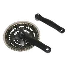 PEDALIER VTT P2R 7/8V. NOIR 150mm 42-32-22 AVEC PARE-CHAINE (BOITIER 118-122mm)