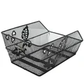 REAR BASKET- STEEL MESH- BASIL CENTO FLOWER BLACK (47x31x21cm)