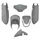 FAIRINGS/BODY PARTS FOR SCOOT PEUGEOT 50 KISBEE 2010>2017 - 2/4 Stroke - MATT GREY (6 PARTS KIT)  -P2R-