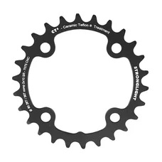 CHAINRING FOR MTB 26T. Ø80 - 2X10 "INNER" BLACK CT2 STRONGLIGHT -4 ARMS- 10 Speed SRAM - NON THREADED - Thickness 3,5 mm