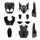 FAIRINGS/BODY PARTS FOR SCOOT  MBK 50 STUNT/YAMAHA 50 SLIDER BLACK (WHITH BLACK PADS) (11 PARTS KIT)