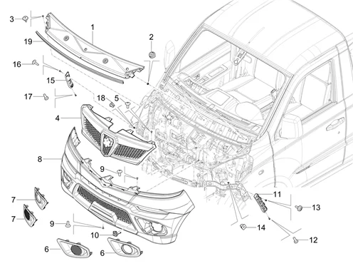 Caches avant - Pare-choc
