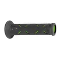 GRIP- PROGRIP ON ROAD 717 DUAL DENSITY BLACK/GREEN 122mm OPEN END (PAIR) (ROAD BIKE)