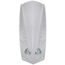 FRONT COVER FOR SCOOT PEUGEOT 50 LUDIX - GLOSS WHITE WITH TWIN HEADLIGHTS-CLEAR LEDS- FOR TRIANGLE SHAPED SPEEDOMETER (2x20W + LEDS)