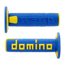 GRIP- DOMINO ORIGINAL- OFF ROAD A360 Blue/Yellow CLOSED END 120-123mm (PAIR)